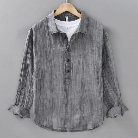 Camisa de Lino Casual con Textura Arrugada