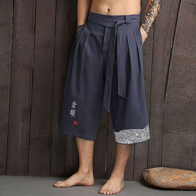 Pantalones Anchos Estilo Chino para Hombre en Algodón y Lino - Image 12