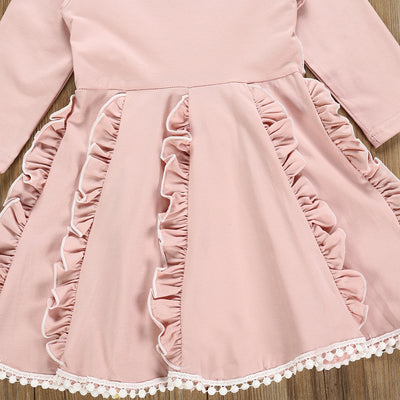 Vestido Infantil de Encaje con Manga Larga - Image 7