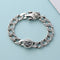 Sterling Silver Ornament Men's Trendy Rotating Skull Retro Fashion Tang Grass Pattern Bracelet Double Skull Length 18cm 925 Silver Plated
