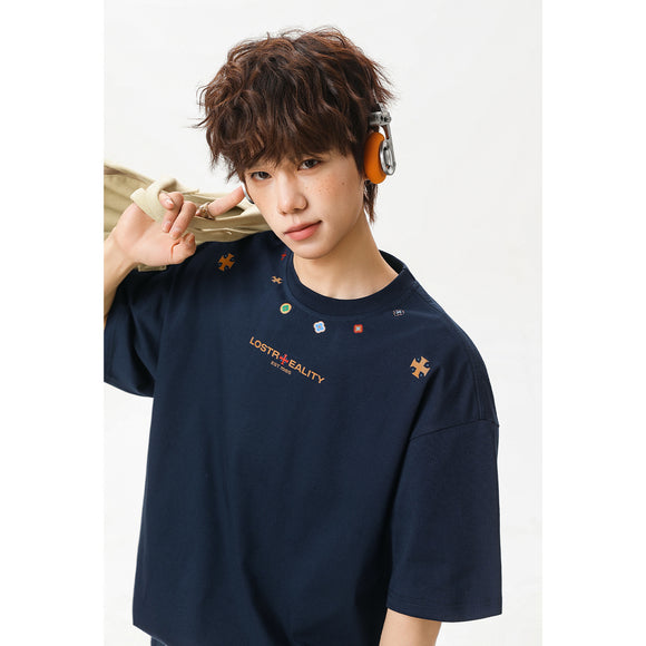 Playera de Algodón Estampada de Manga Corta para Hombre