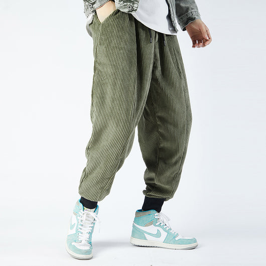 Pantalones Harem de Pana Sueltos Estilo Urbano para Hombre - Image 11
