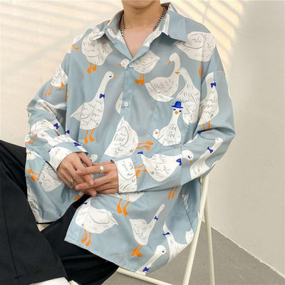 Camisa Casual Estampada de Temperamento para Hombre