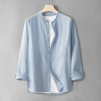 Camisa de Lino Casual Holgada para Hombre - Manga Larga Estilo Retro - Image 3