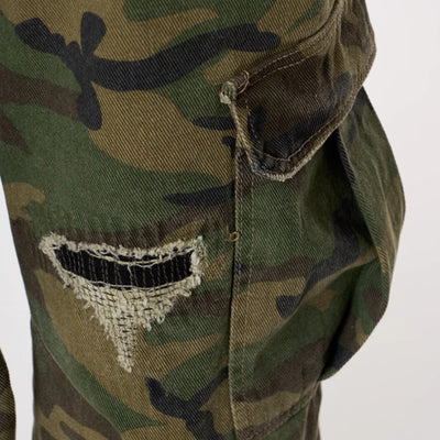Pantalones Cortos Cargo Camuflaje Rotos con Parches Retro para Mujer - Image 11