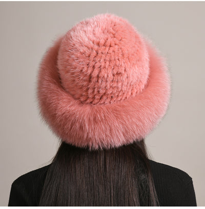 Gorro de Visón Trenzado para Mujer - Abrigo Elegante de Invierno - Image 22