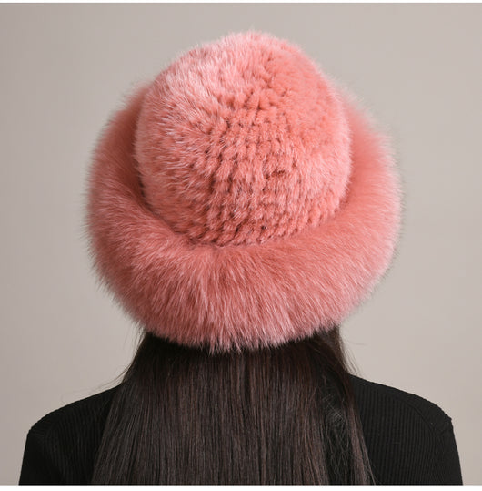 Gorro de Visón Trenzado para Mujer - Abrigo Elegante de Invierno - Image 22