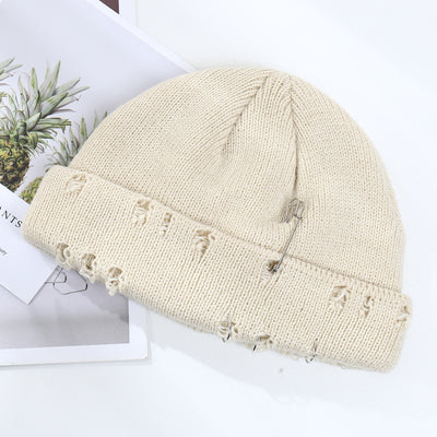 Gorro Tejido Hip Hop con Anillo Decorativo para Hombre y Mujer - Image 4