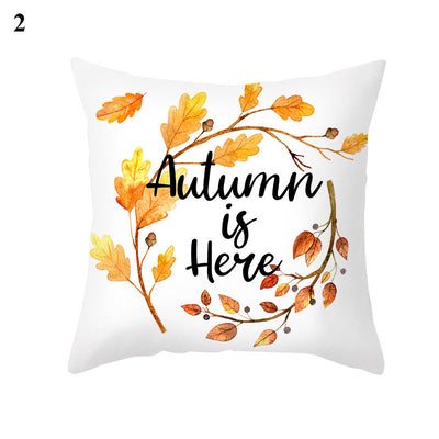 Funda de Almohada Estampado Arce y Calabaza Thanksgiving con Tela Melocotón - Image 22