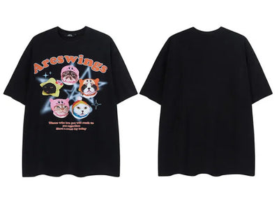 Blusa Suelta Oversized con Estampado de Animales Tiernos - Image 5