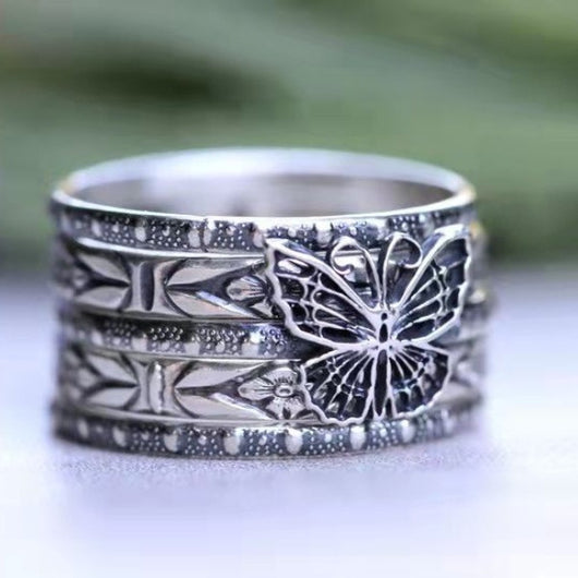 Juego de Anillos Mariposa Retro Tendencia Europa y América - Image 10