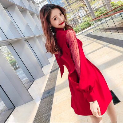 Vestido con Mangas Plisadas Combinadas - Image 8
