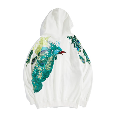 Sudadera con Capucha Pavo Real Bordada - Estilo Industrial Pesado - Image 8