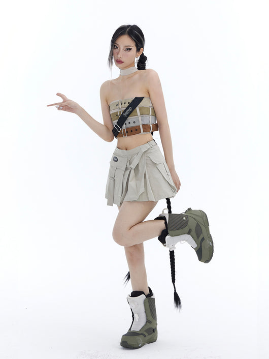 Falda Corta para Mujer con Bolsillos Amplios y Cintura Baja - Image 2