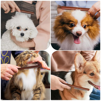 Peine de Aseo para Mascotas con Mango de Madera - Perros y Gatos de Pelo Largo y Corto - Image 5