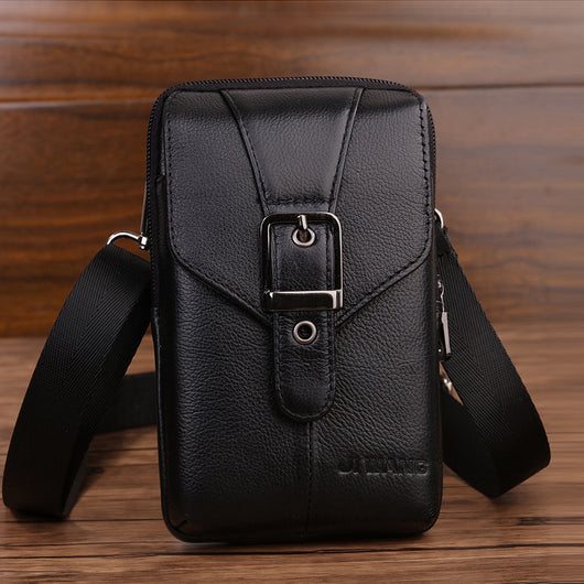 Bolsa Cintura de Cuero Genuino con Mochila Pequeña Multifuncional - Image 4