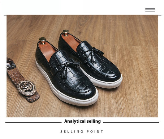 Tenis Casuales Británicos con Borlas para Hombre Talla Grande - Image 14