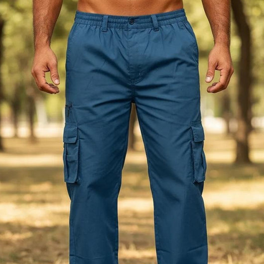 Pantalones Casuales Multibolsillos Hombre - Corte Recto Versátil