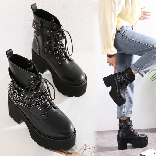 Botas Martin Plataforma con Tacón Grueso para Mujer - Image 12