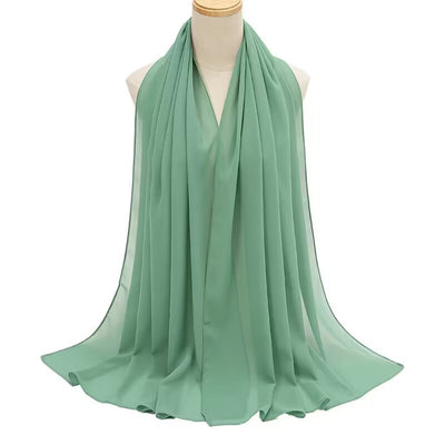 Pañuelo Rectangular de Chiffón Perla para Mujer - Colores Sólidos - Image 7