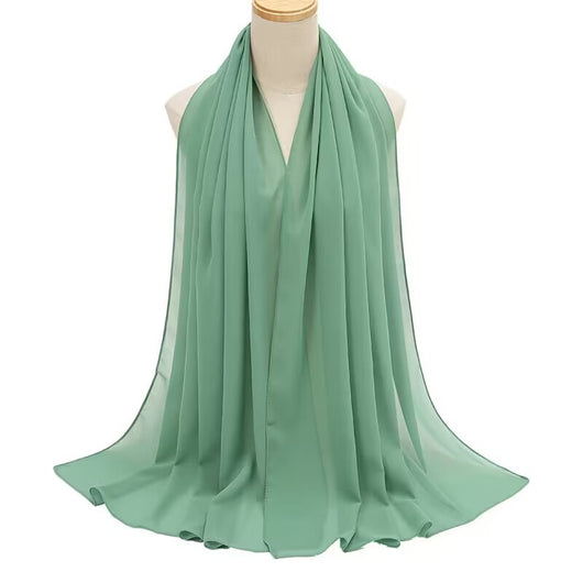 Pañuelo Rectangular de Chiffón Perla para Mujer - Colores Sólidos - Image 7