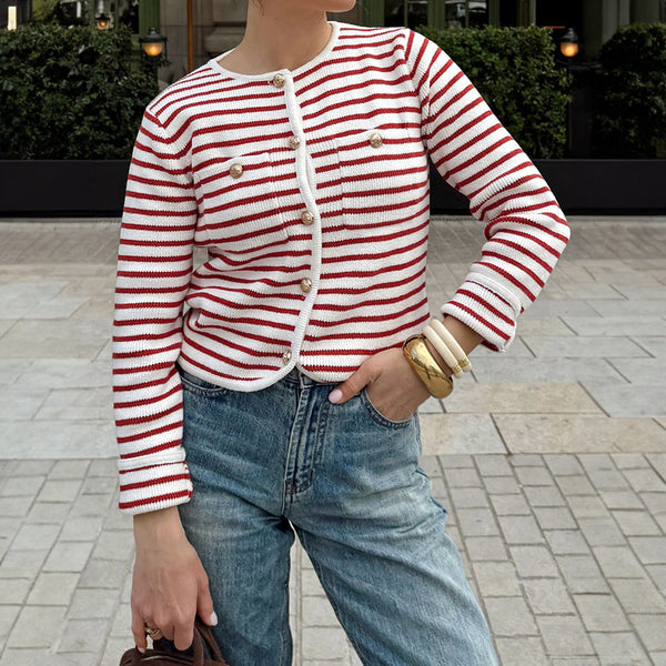 Camisa Casual a Rayas con Botones - Estilo Europeo y Americano