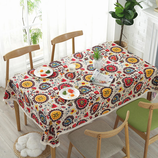 Mantel de Algodón y Lino con Estampado de Girasoles - Image 8