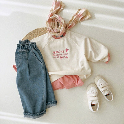Suéter Infantil Oversize con Bordado de Letras - Manga Larga Cuello Redondo - Image 9