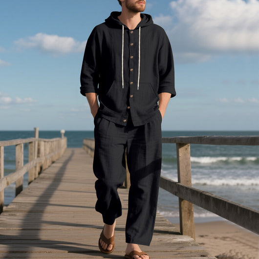 Conjunto Casual de Sudadera con Capucha y Pantalón para Hombre - Image 15
