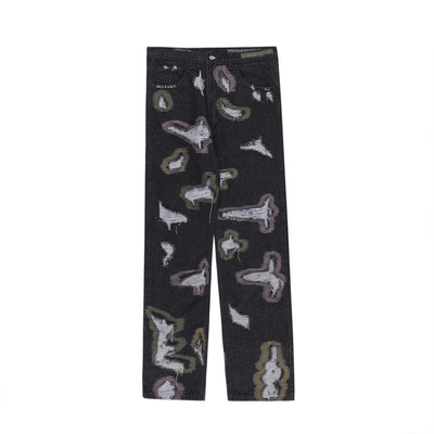 Jeans Rotos con Bordados y Contraste de Colores Estilo Americano - Image 12