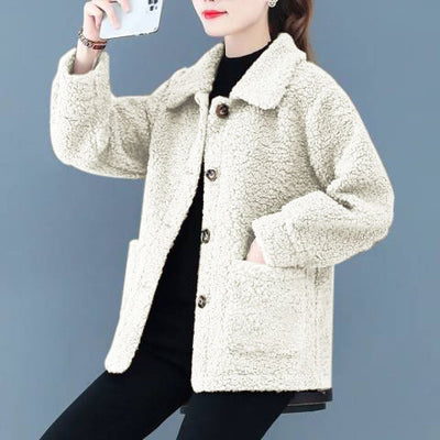 Chaqueta Corta de Lana de Cordero para Otoño e Invierno - Image 3