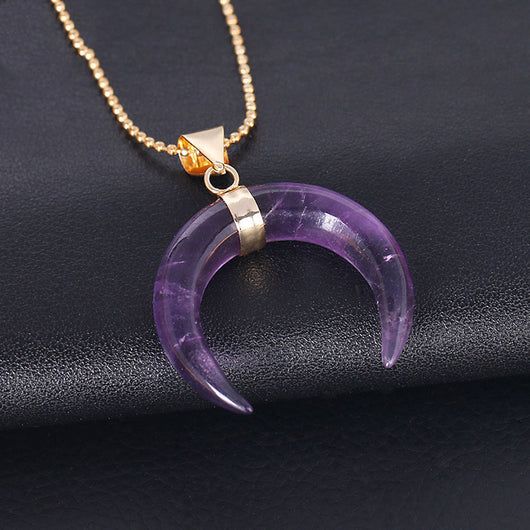 Collar con Dije de Luna y Cristal Semiprecioso - Image 14