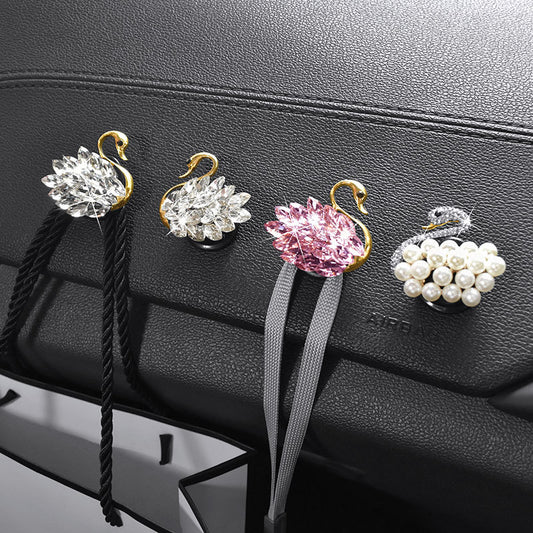 Gancho Decorativo Cisne Diamante para Interior de Auto