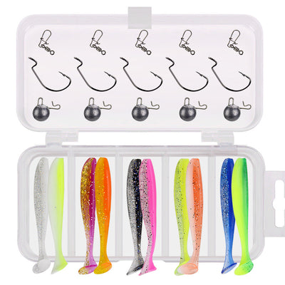 Kit de Anzuelos Jig Bicolor con Cola Simulada para Pesca - Image 6