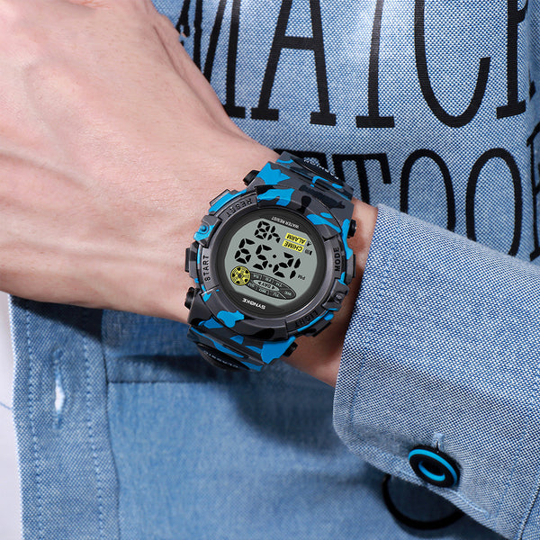Reloj Deportivo Infantil con Luz LED y Diseño Camuflaje