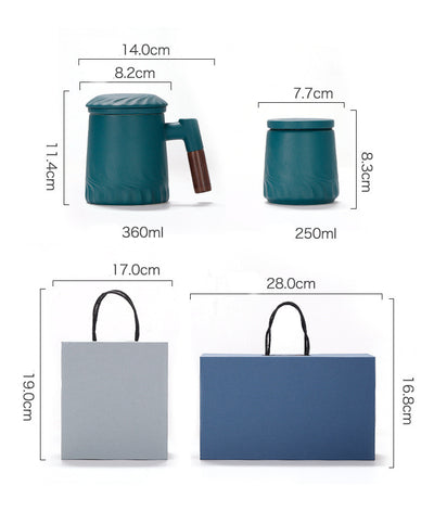 Taza Filtro de Cerámica para Té con Separador de Agua y Tapa - Image 20
