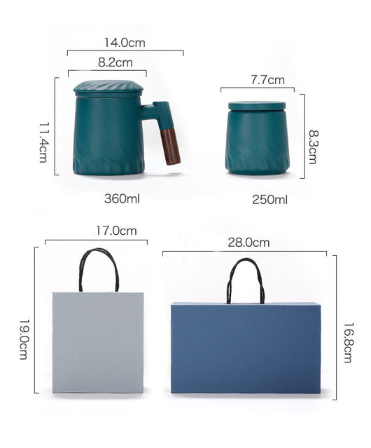 Taza Filtro de Cerámica para Té con Separador de Agua y Tapa - Image 20