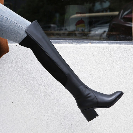 Botas Altas de Caña Larga con Tacón Grueso - Estilo Ecuestre - Image 2