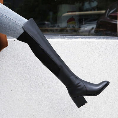 Botas Altas de Caña Larga con Tacón Grueso - Estilo Ecuestre - Image 2