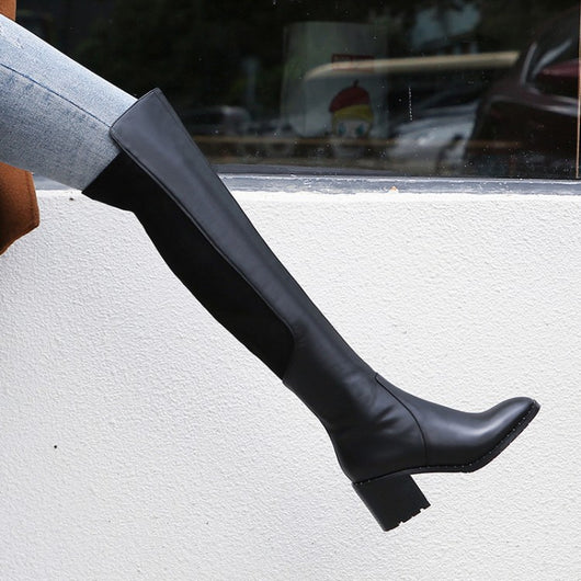 Botas Altas de Caña Larga con Tacón Grueso - Estilo Ecuestre - Image 2