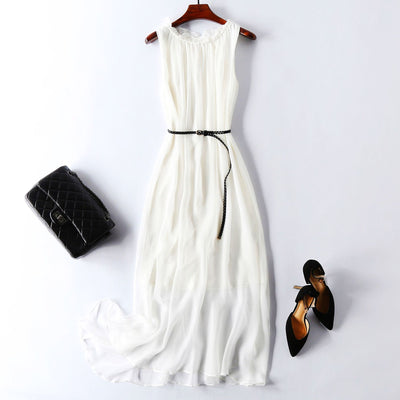 Vestido Chaleco Elegante sin Mangas Efecto Silueta Esbelta - Image 8