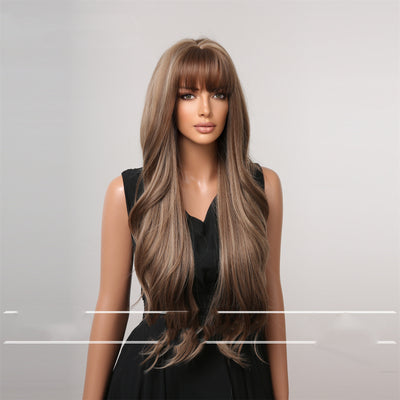 Peluca Larga Ondulada con Flequillo - Cabello Rizado Voluminoso - Image 7