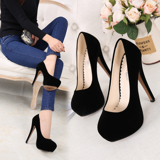 Zapatos de tacón alto con plataforma impermeables para mujer - Image 10