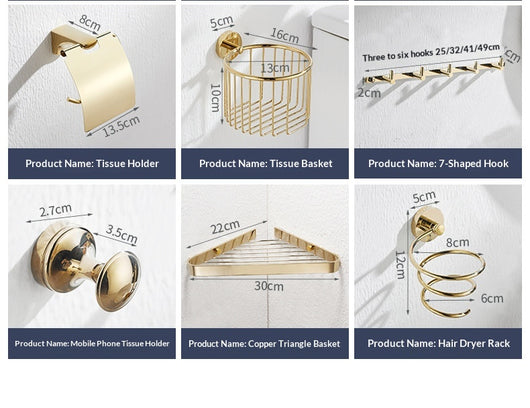 Repisa de Baño Estilo Francés Dorada Premium sin Taladro - Image 35