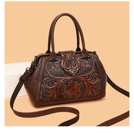 Bolso de Cuero Artesanal Tallado para Mujer con Diseño Asimétrico - Image 23