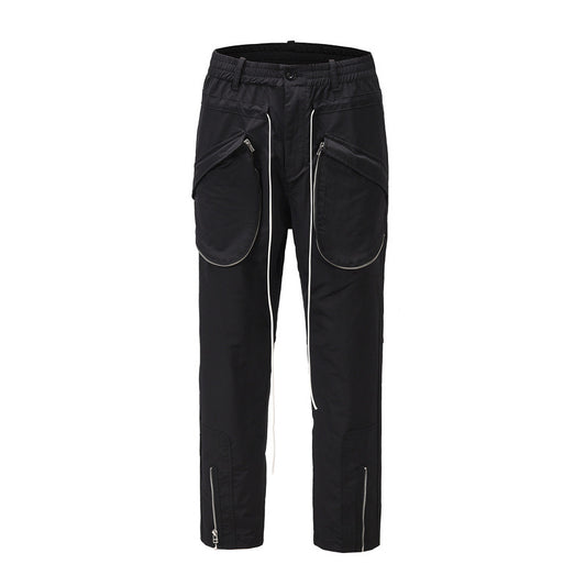 Pantalones de Cintura Elástica con Cordón y Cierre