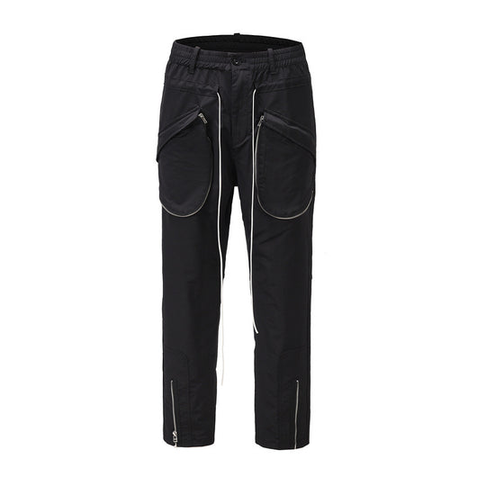 Pantalones de Cintura Elástica con Cordón y Cierre