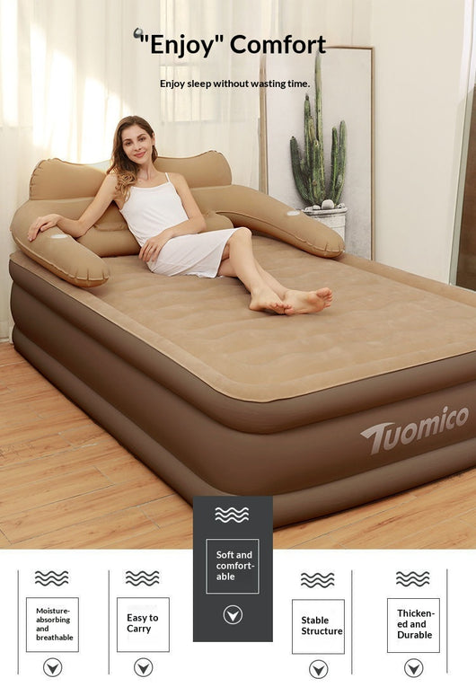 Cama Inflable Portátil con Respaldo Elevado y Acolchado Reforzado - Image 13