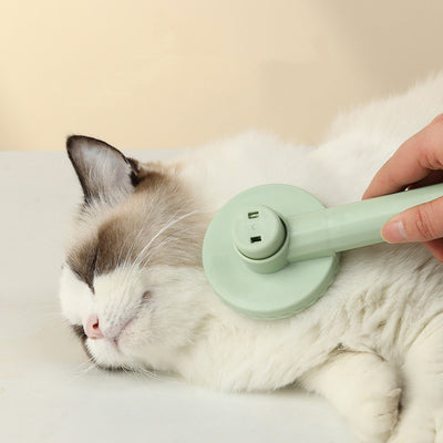 Peine Autolimpiable de Botón para Gatos y Perros