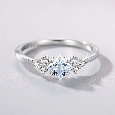 Anillo de Plata S925 Mujer Minimalista Lujo Ligero con Circón - Image 6